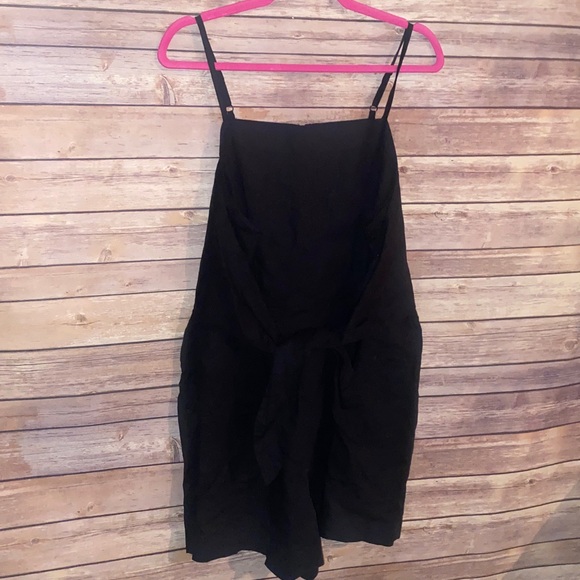 Madewell Linen Blend Sleeveless Romper With Tie - Picture 3 of 6